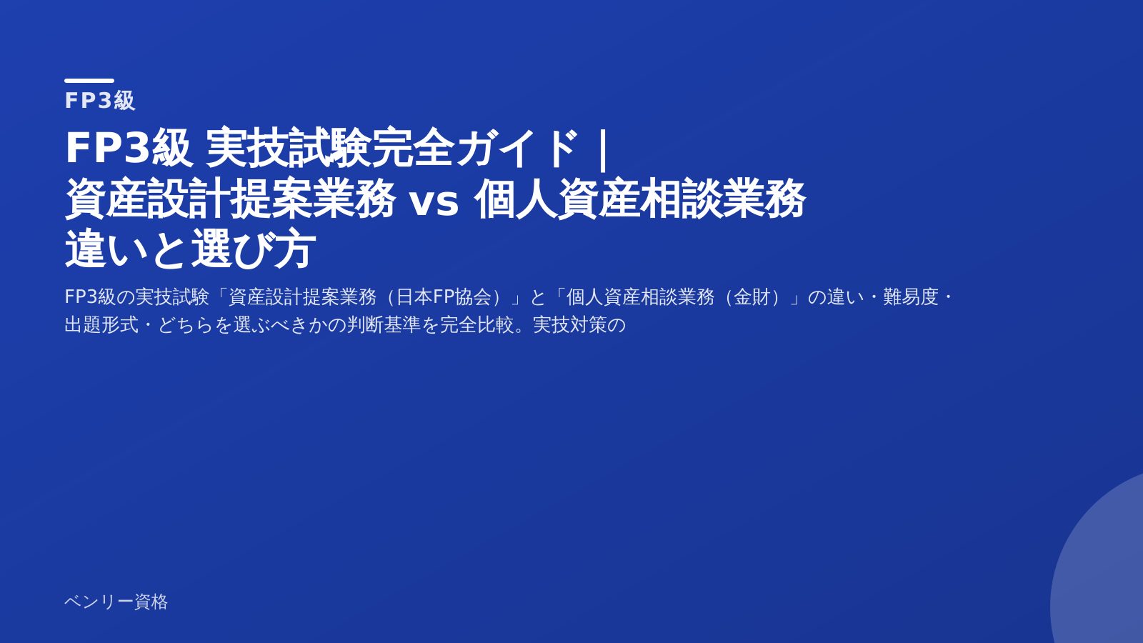 FP3級 実技試験完全ガイド